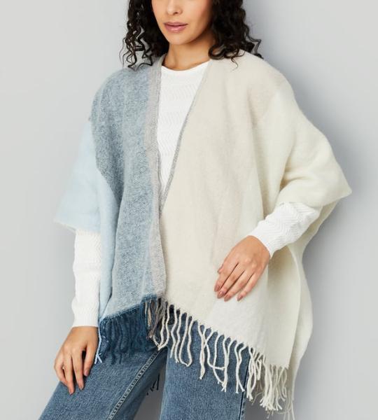 Women Coloublocked Poncho