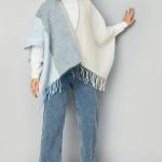Women Coloublocked Poncho