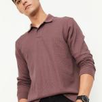 Men Knitted Full Sleeves Polo T-shirt