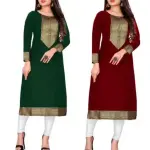 Elegant Kurtis with Intricate Lace Detailing Kurti For Women -Pack OF -2-