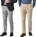 ELANHOOD Men's Regular Fit Cotton Blend Formal Solid Trouser - Pack of 2 | Trouser for Men | Formal Trouser for Men | Casual Trouser for Men | Trouser | Pant | Solid Trouser
