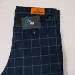 Men's Checked Chinos Blue Trousers