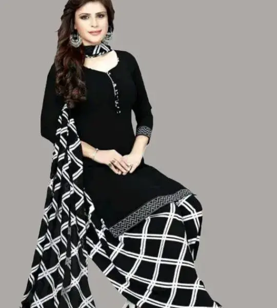 Trendy Party Wear Crepe Fabrics Dress Material Suit Salwar For Women