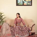 Printed top & Skirt With Mulmul Dupatta