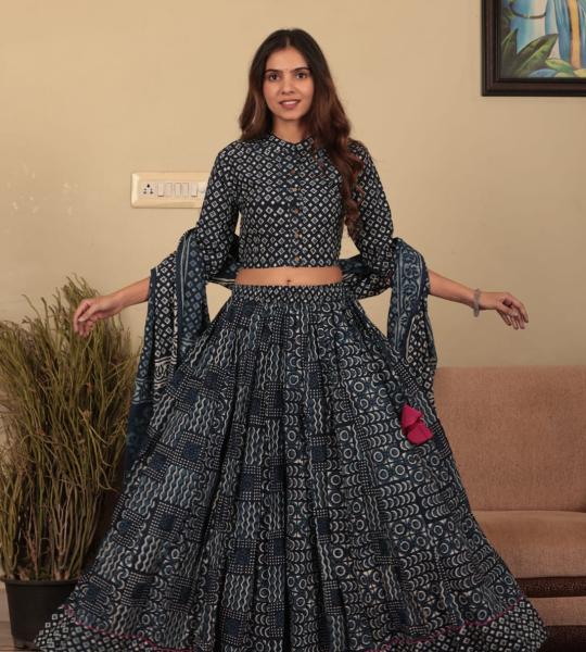 Cotton Printed Chaniya Choli With Dupatta