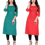 Casual American Crepe Kurti For Women's (Combo Of 2)