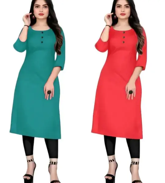 Casual American Crepe Kurti For Women's (Combo Of 2)
