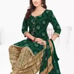 SIMPLYETHNIC Women's Green Colour Crepe Printed Unstitched Salwar Suit Material