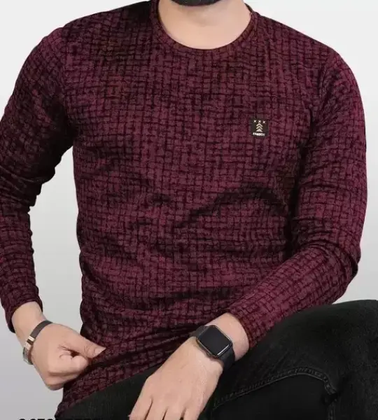 FARBOT Letest Stylish Polyester Printed Men Full Sleeve T-shirt