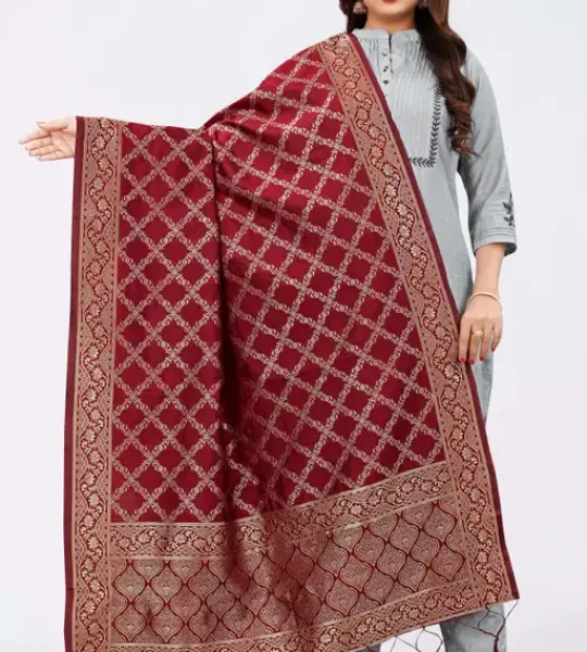 Mahaveer Dupatta Maroon