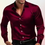 Men Regular/Stylish Fit Plain Solid Spread Collar Casual Shirt - Maroon