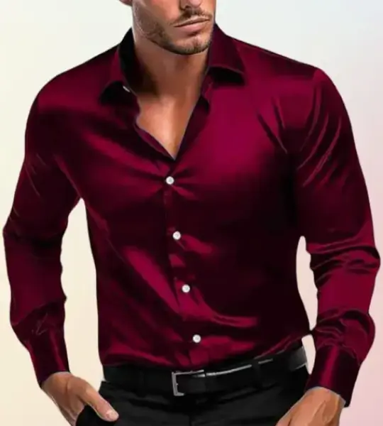 Men Regular/Stylish Fit Plain Solid Spread Collar Casual Shirt - Maroon